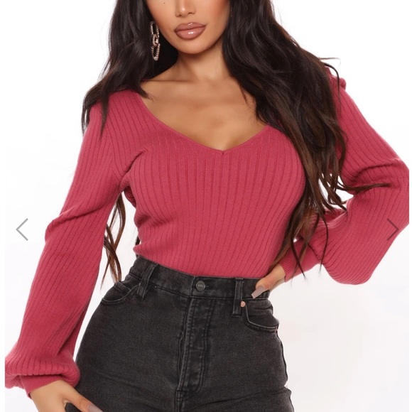 Cross My Heart Sweater Magenta Sexy Fashion Nova - Picture 1 of 2